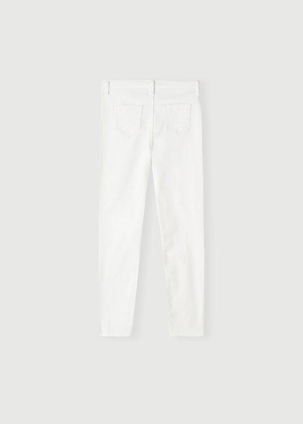 leggings ajustados elásticos y rotos de calzedonia blancos para niños