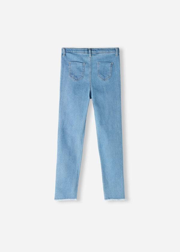 leggings ajustados elásticos y rotos de calzedonia en azul para niños