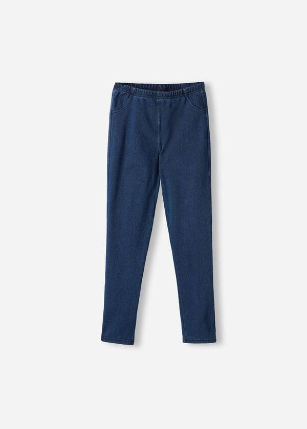 leggings vaqueros térmicos calzedonia para niños en azul