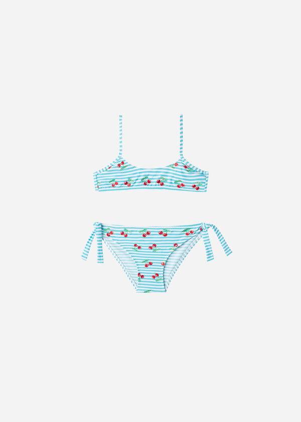 trajes de baño de dos piezas ariel cherry de calzedonia para niños en azul