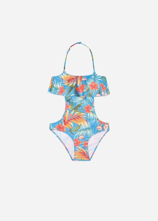 trajes de baño de una pieza maui de calzedonia para niños en color verde
