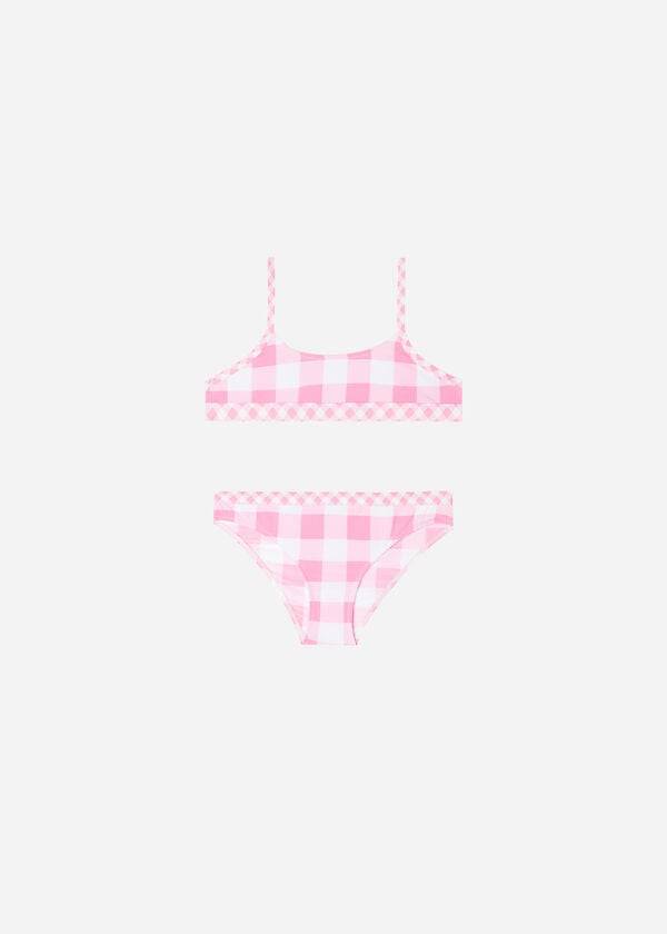 trajes de baño de dos piezas lione de calzedonia para niños color rosa