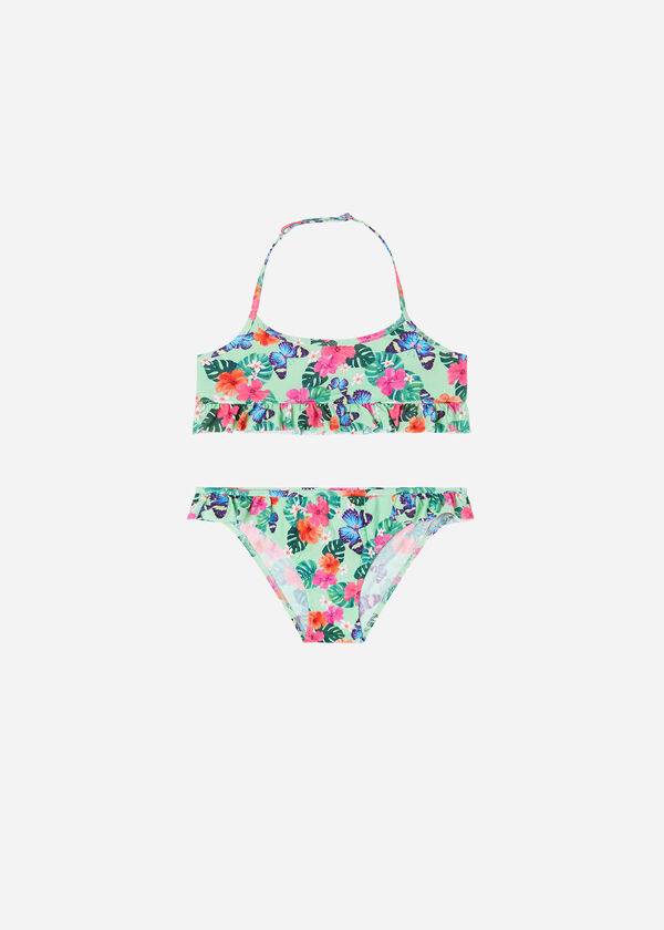 trajes de baño de dos piezas malibù de calzedonia para niños color verde