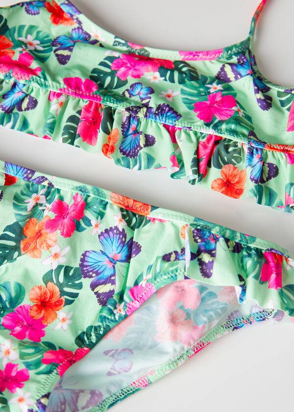 trajes de baño de dos piezas malibù de calzedonia para niños color verde