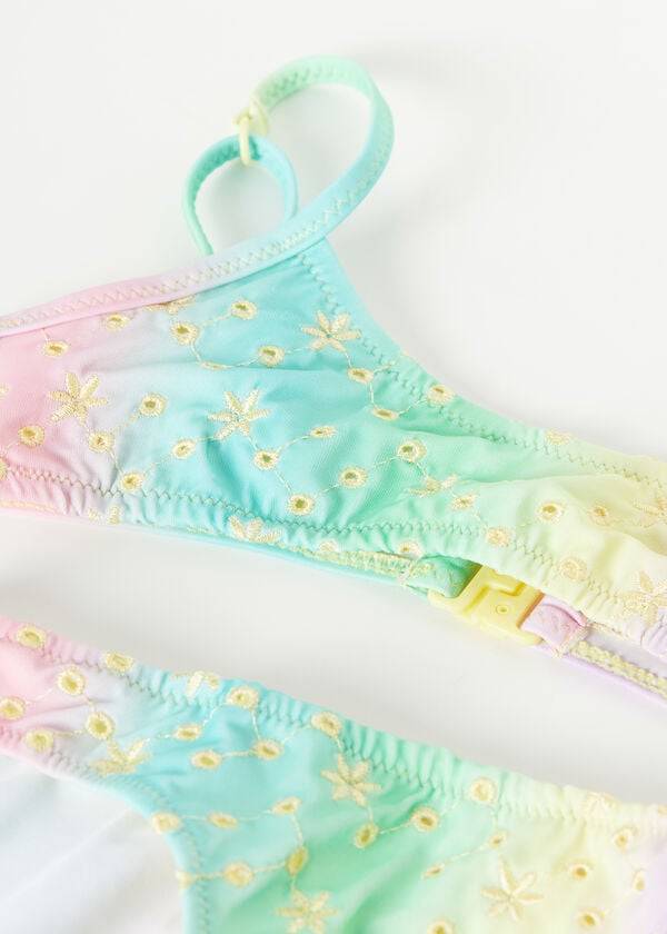 trajes de baño de dos piezas para niños de calzedonia color verde panamá
