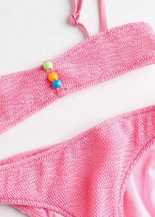 trajes de baño bandeau de dos piezas de calzedonia en color rosa para niños en san diego