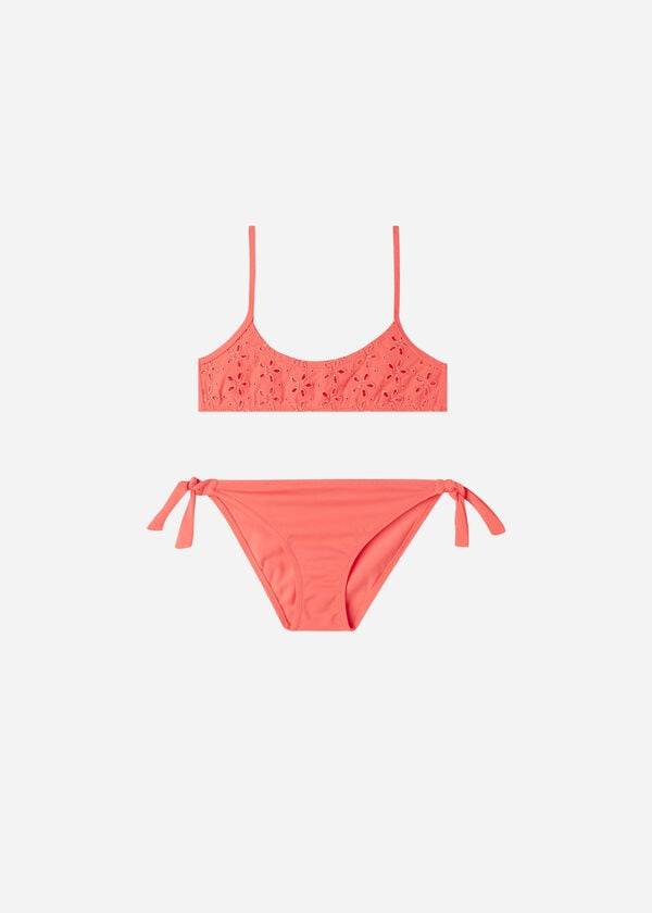 trajes de baño de dos piezas corfù de calzedonia naranja para niños