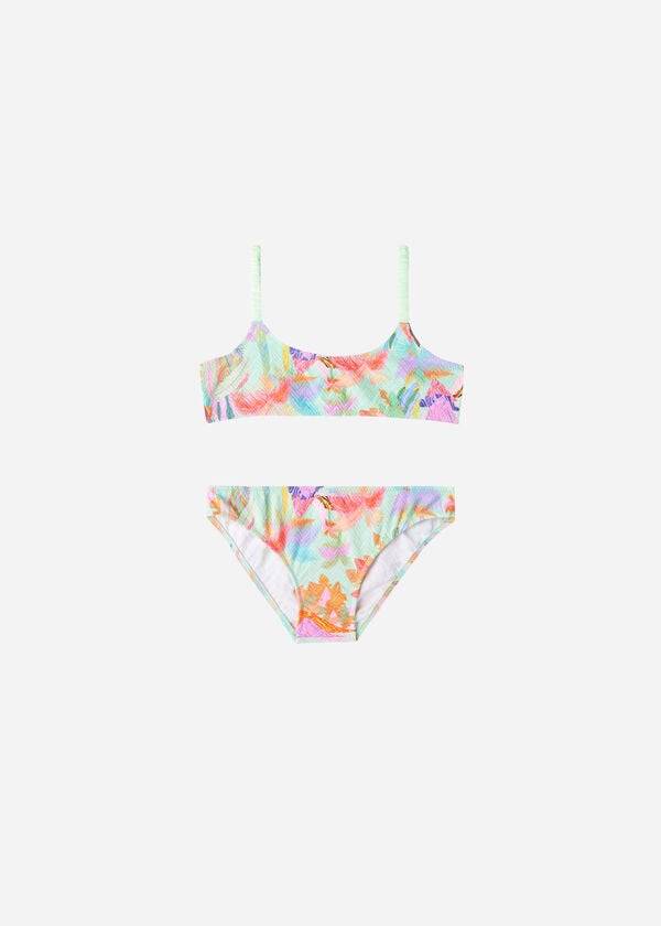 trajes de baño de dos piezas tahití de calzedonia para niños color verde