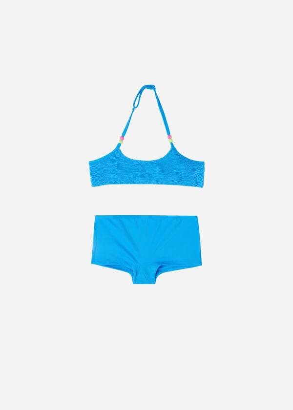 trajes de baño de dos piezas estilo camiseta sin mangas de calzedonia san diego para niños en azul
