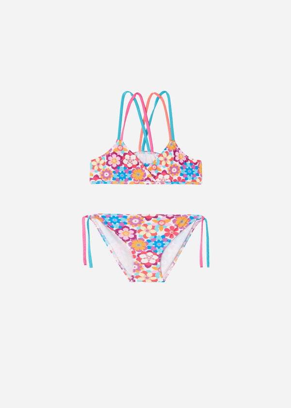bañador triangular de dos piezas maia para niños de calzedonia color rojo