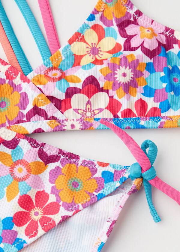 bañador triangular de dos piezas maia para niños de calzedonia color rojo