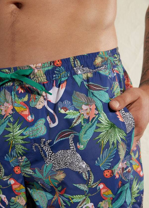 bañador calzedonia formentera para hombre color verde y azul