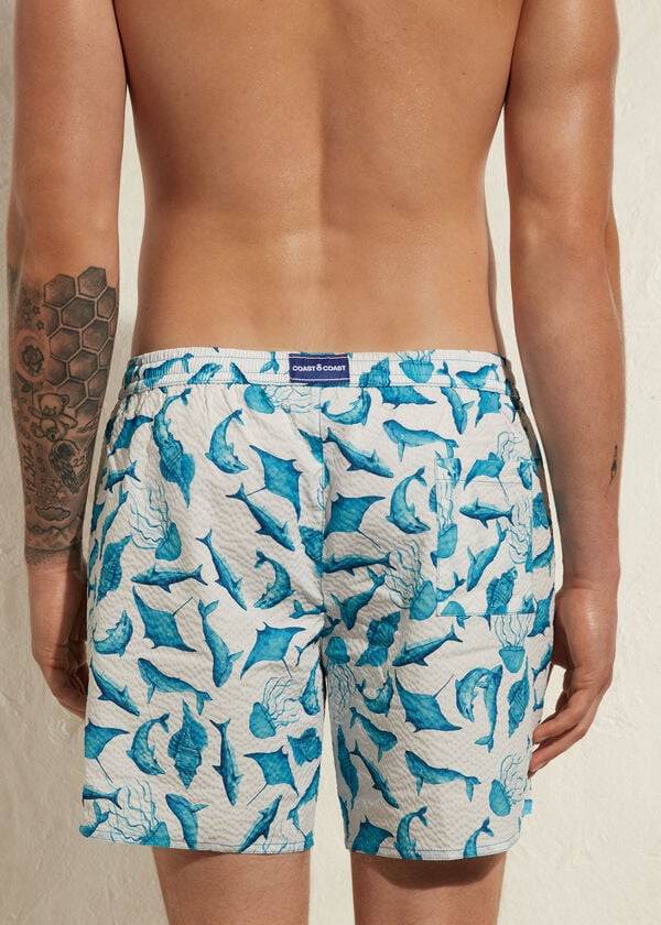 bañador calzedonia formentera para hombre color turquesablanco