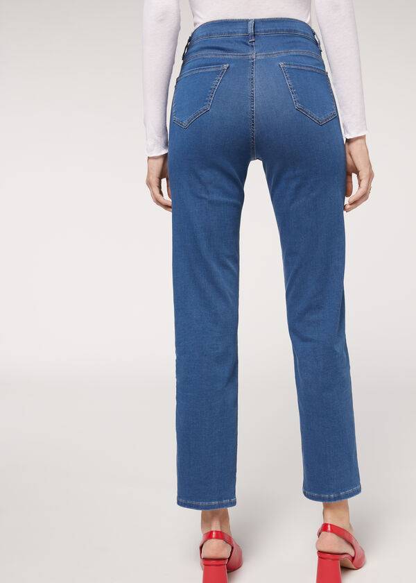 vaqueros azules calzedonia eco comfort para mujer