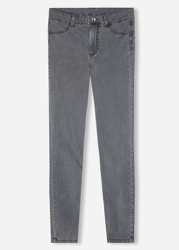 vaqueros de mezclilla con efecto push up ligeros calzedonia eco light para mujer color plateado