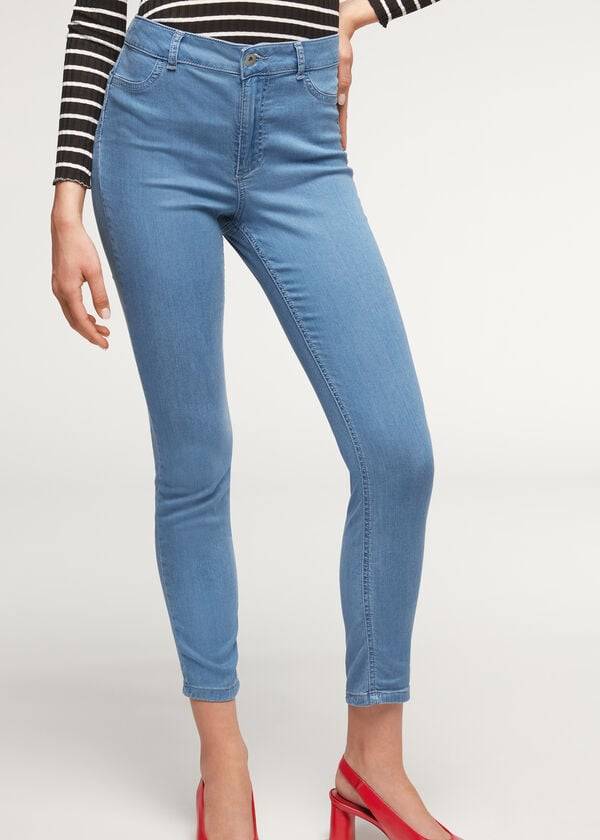 vaqueros de mezclilla con efecto push up eco light de calzedonia para mujer en azul