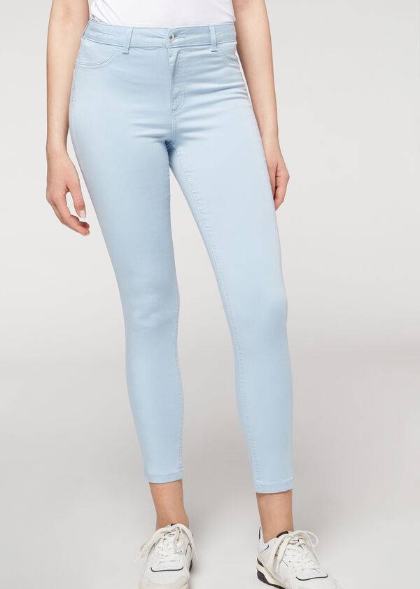 vaqueros beige calzedonia eco light push up denim para mujer