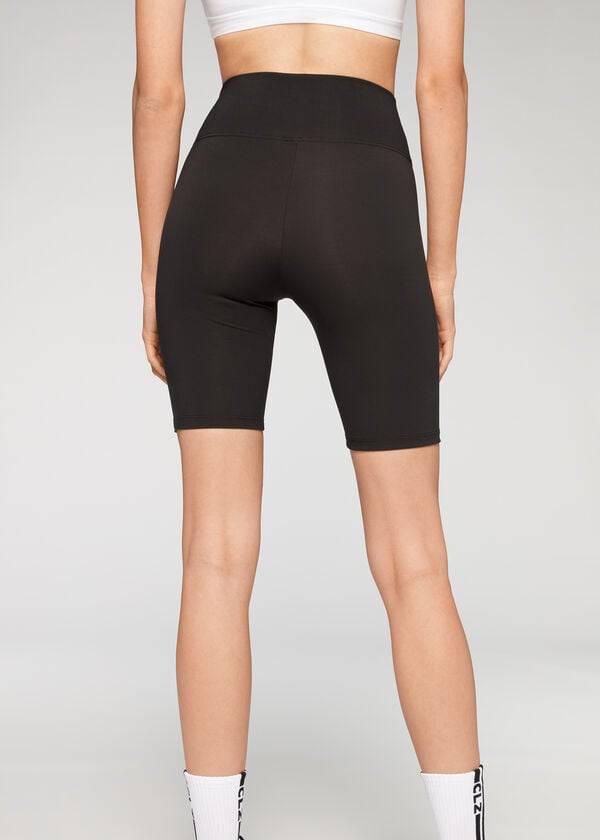 mallas deportivas de ciclismo calzedonia para mujer color negro