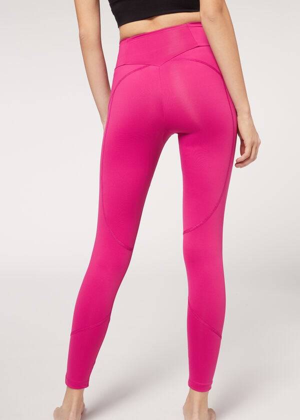 leggings deportivos de rendimiento rosa de calzedonia para mujer