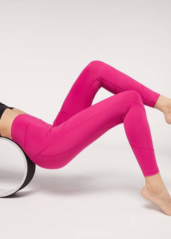 leggings deportivos de rendimiento rosa de calzedonia para mujer