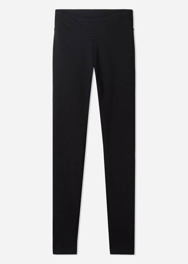 leggings ultra térmicos de felpa negros de calzedonia para mujer