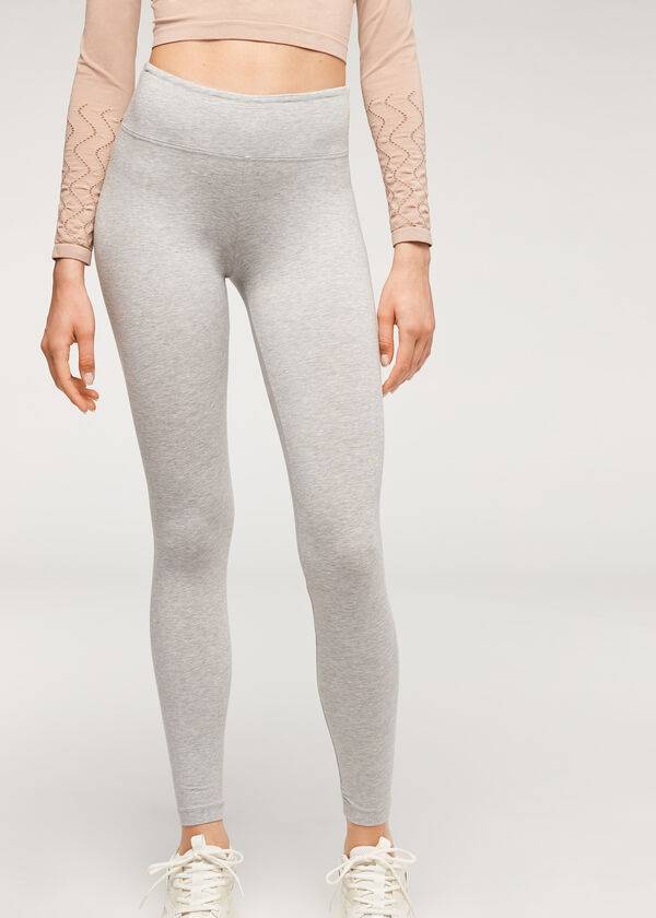 leggings de algodón supima de calzedonia para mujer color gris