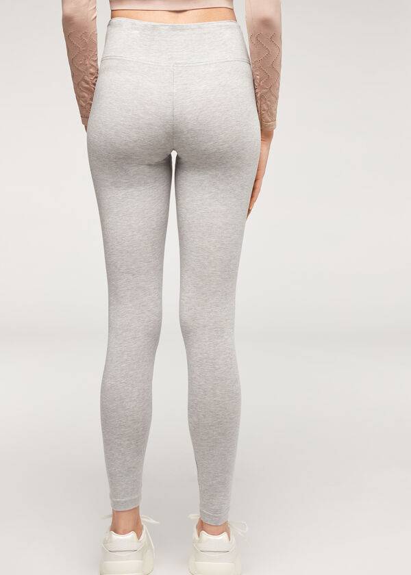 leggings de algodón supima de calzedonia para mujer color gris