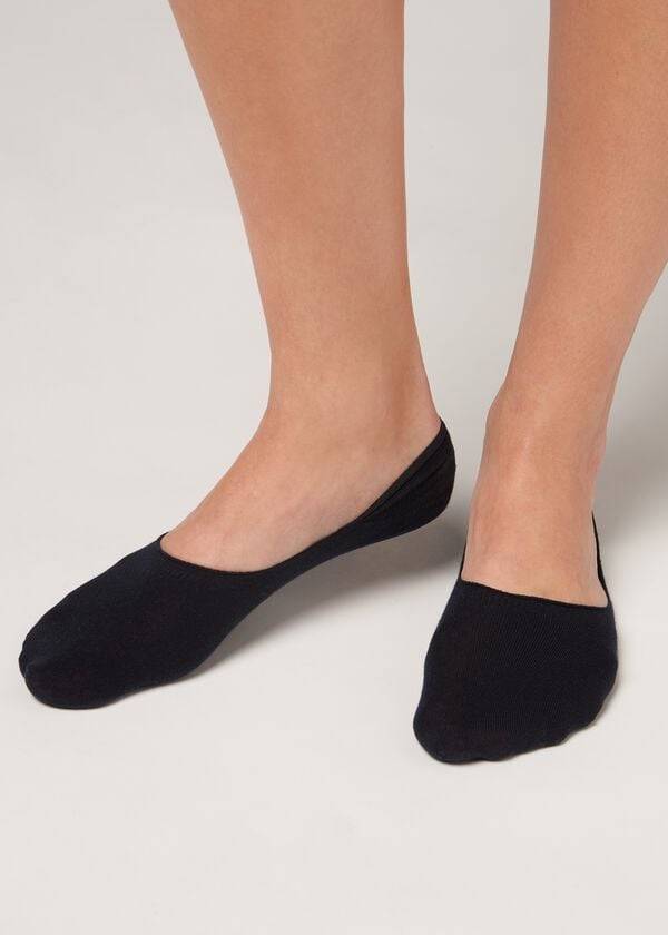 calcetines invisibles de algodón calzedonia para mujer en color azul
