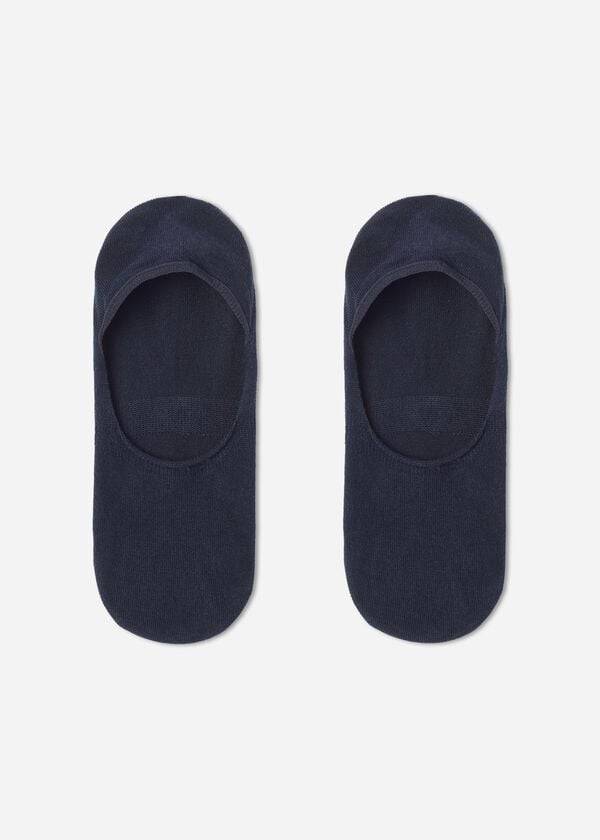 calcetines invisibles de algodón calzedonia para mujer en color azul