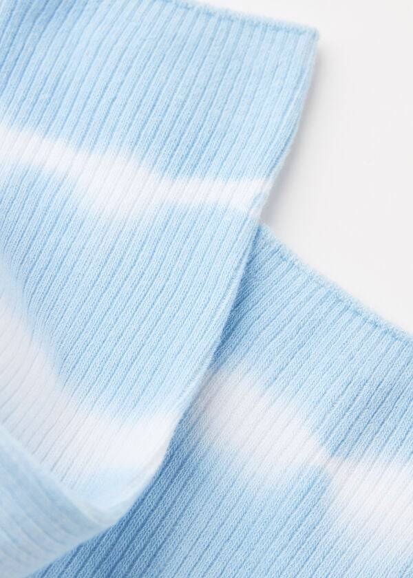 calcetines cortos con estampado tie-dye de calzedonia para mujer en azul