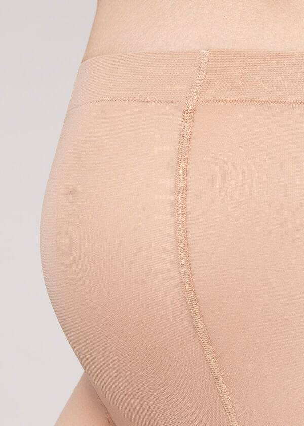 medias premamá transparentes de 30 deniers de calzedonia en color beige para mujer