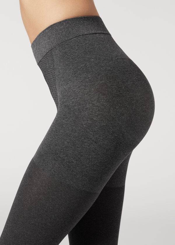 medias moldeadoras superopacas de 80 deniers de calzedonia para mujer color gris
