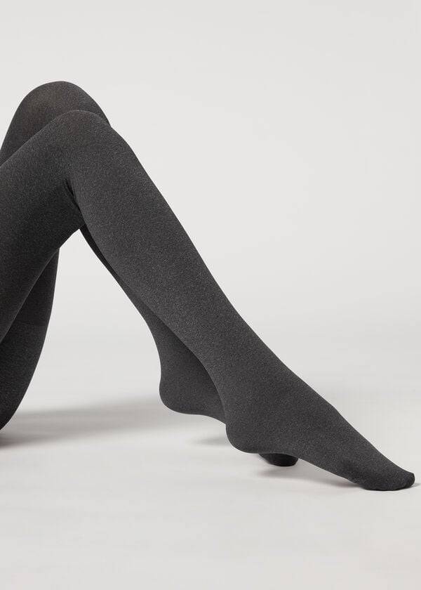 medias moldeadoras superopacas de 80 deniers de calzedonia para mujer color gris