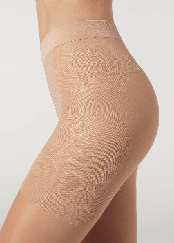 calzedonia 15 denier total shaper sheer - mallas para mujer color beige