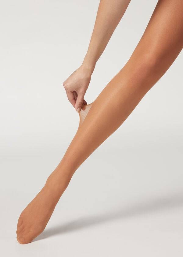 medias calzedonia de 30 deniers transparentes con control para mujer color marrón