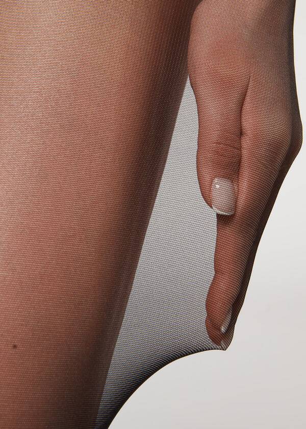 mallas negras calzedonia 30 deniers transparentes con control para mujer