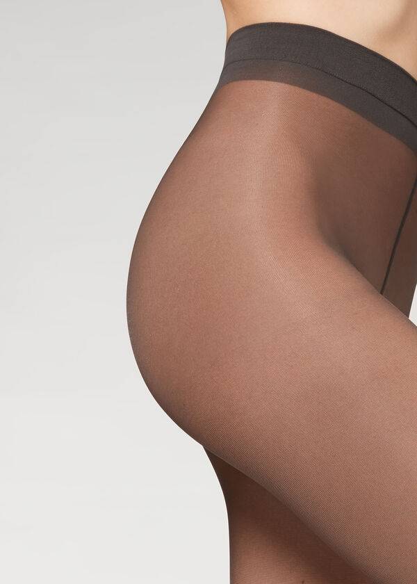 calzedonia 30 denier sheer shaping with control top mallas para mujer gris