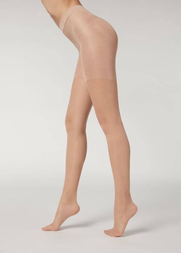calzedonia 30 denier total shaper sheer - mallas para mujer color beige