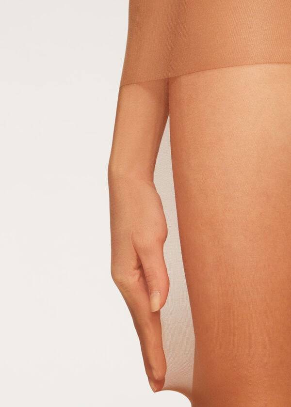 medias transparentes medianas action de 40 deniers de calzedonia para mujer color marrón