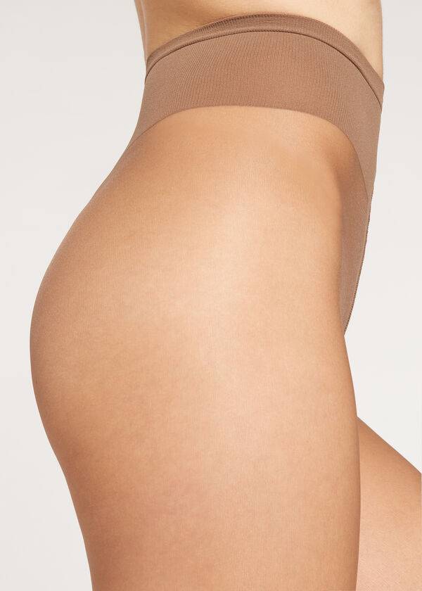 medias transparentes calzedonia premium matt second skin de 15 deniers para mujer color marrón