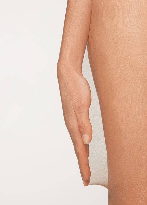 medias transparentes calzedonia premium matt second skin de 15 deniers para mujer color marrón