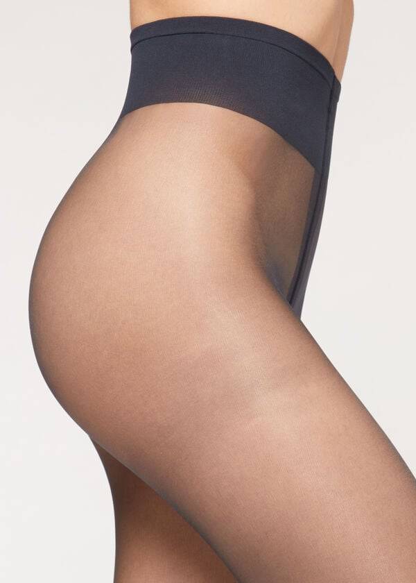 medias transparentes calzedonia premium matt second skin de 15 deniers para mujer en azul