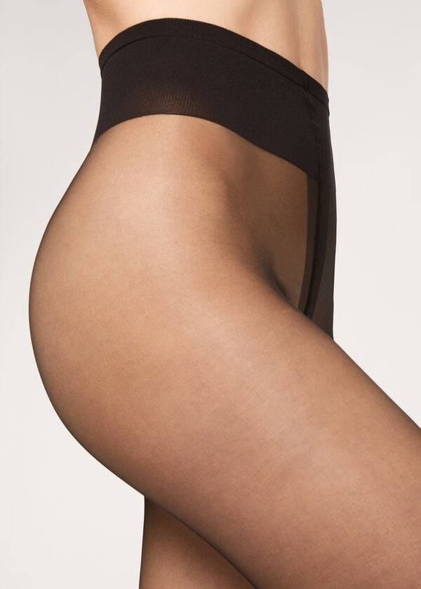 medias calzedonia premium matt second skin 15 deniers para mujer color negro