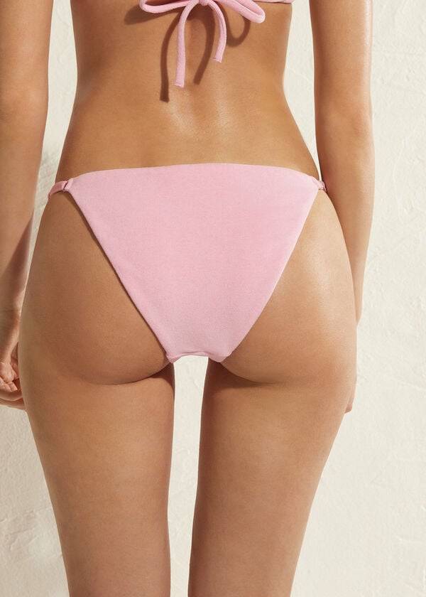 braguita de bikini beverly hills eco de calzedonia con laterales ajustables para mujer color rosa