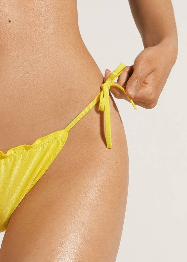 braguita de bikini brasileña formentera de calzedonia para mujer color amarillo