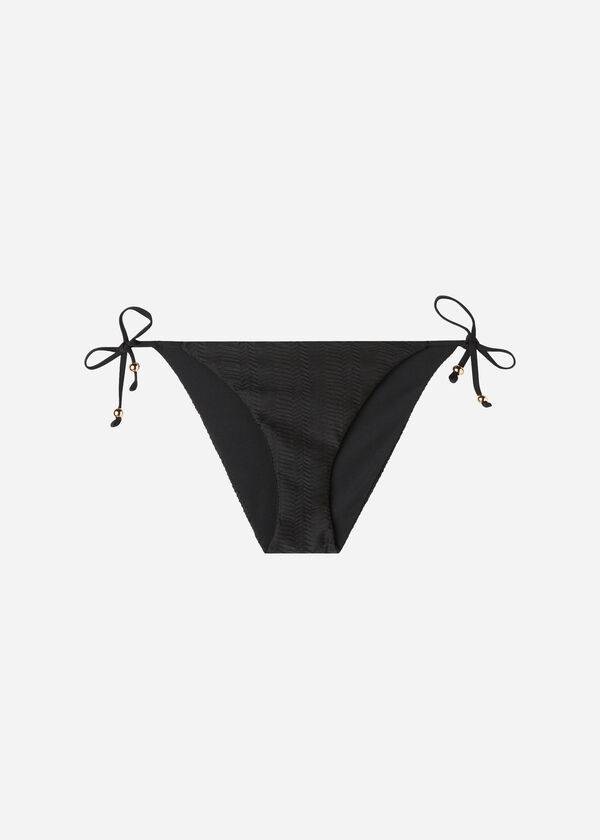 braguita de bikini calzedonia chevron string casablanca para mujer color negro
