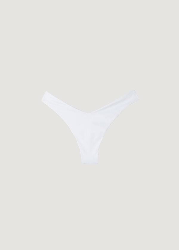 braguita de bikini brasileña de corte alto ecológica de indonesia de calzedonia para mujer color blanco