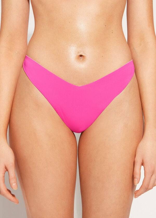 braguita de bikini brasileña de corte alto color rosa de calzedonia para mujer estilo ecológico de indonesia