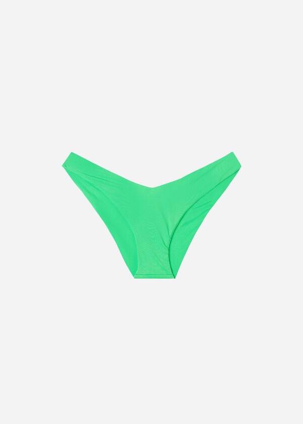 braguita de bikini ecológica de corte alto de calzedonia para mujer color menta