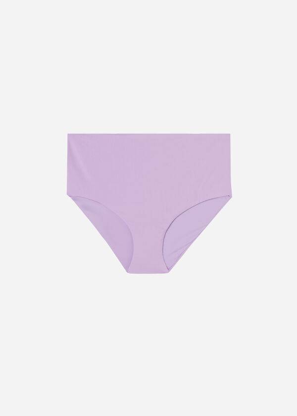 braguita de bikini ecológica de indonesia de cintura alta y moldeadora morada de calzedonia para mujer